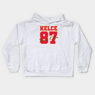 Travis Kelce NFL Kansas City Football (Font & Back) Kids Hoodie